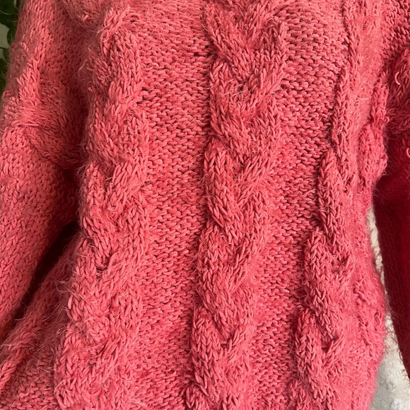 POL Cozy Pink Cable Knit Eyelash Sweater - Picture 6 of 11